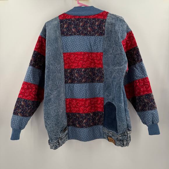 Vintage Jacket SZ Medium/Large Upcycled Handmade Patchwork Denim Quilt Cottage - Picture 2 of 16